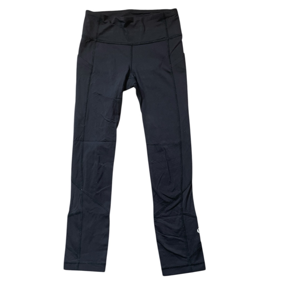 Y7- Black crop Athletic Leggings lululemon Capri pant